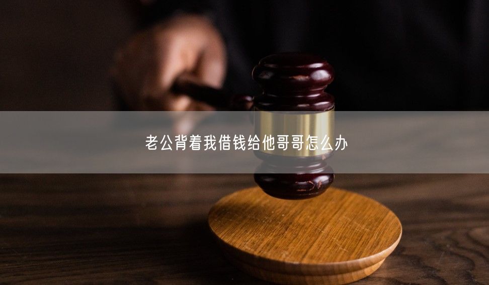 老公背着我借钱给他哥哥怎么办