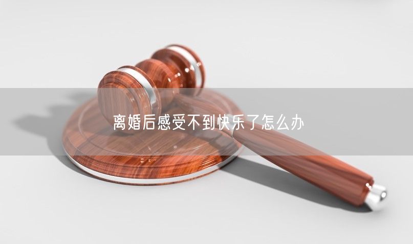 离婚后感受不到快乐了怎么办